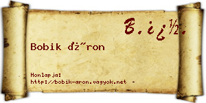Bobik Áron névjegykártya
